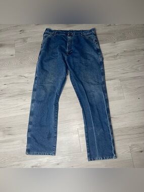 Wrangler Carpenter Jeans 38x34 Denim Utility Workwear Blue Collar Country Cowboy